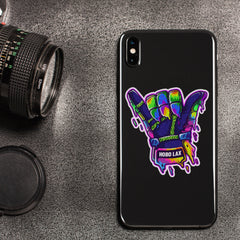 Hang loose lacrosse sticker on a phone