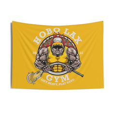 Lift Heavy, Play Hard Yellow Tapestry - Hobo Lax