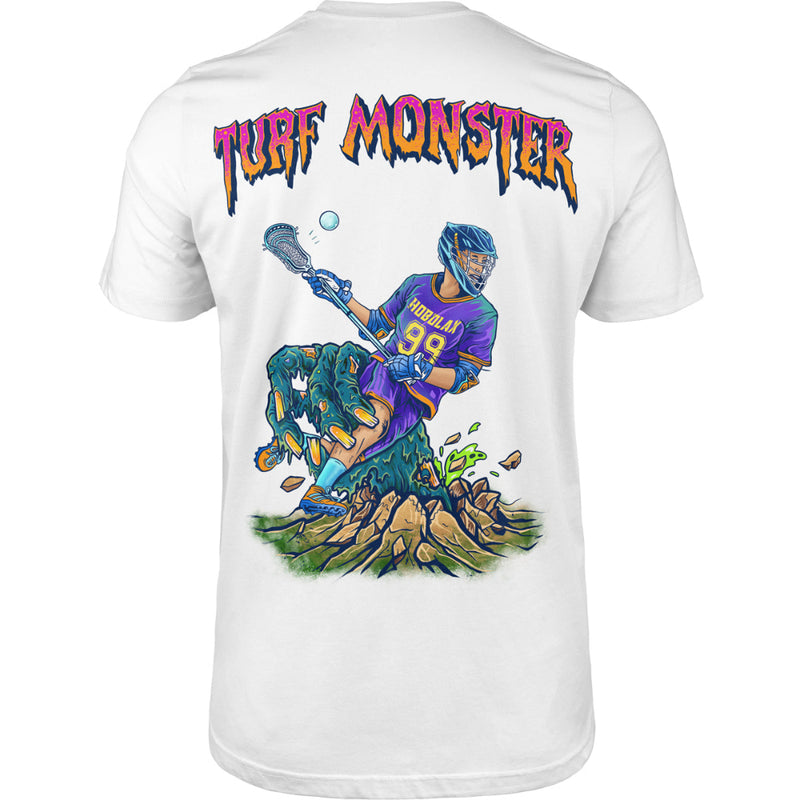 Turf Monster Lacrosse t-shirt white back